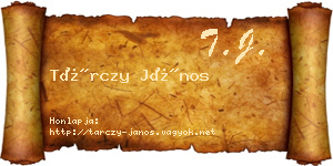 Tárczy János névjegykártya