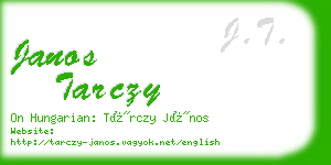 janos tarczy business card